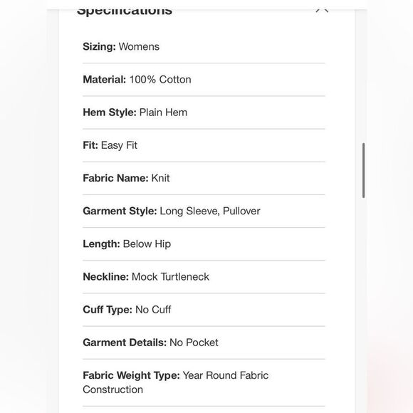 Land's End Sweater Drifter Cotton Mock Turtleneck Tunic Length Loose Fit Black M - Picture 6 of 9